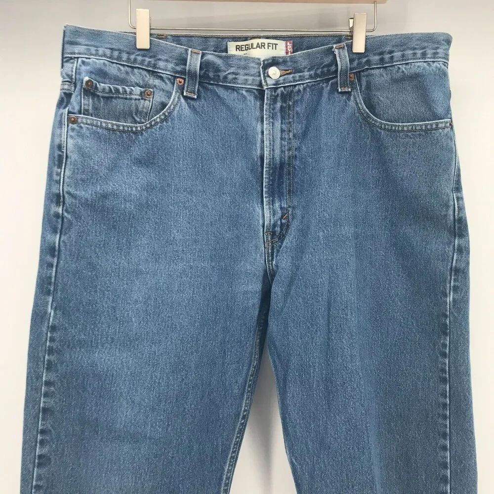 Levis 505 Regular Fit Jean Mens 40 * 30 Medium Blue 100% Cotton Pockets Denim